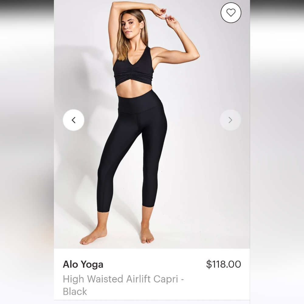 ALO Yoga High Waisted Airlift Capri Leggings - Black